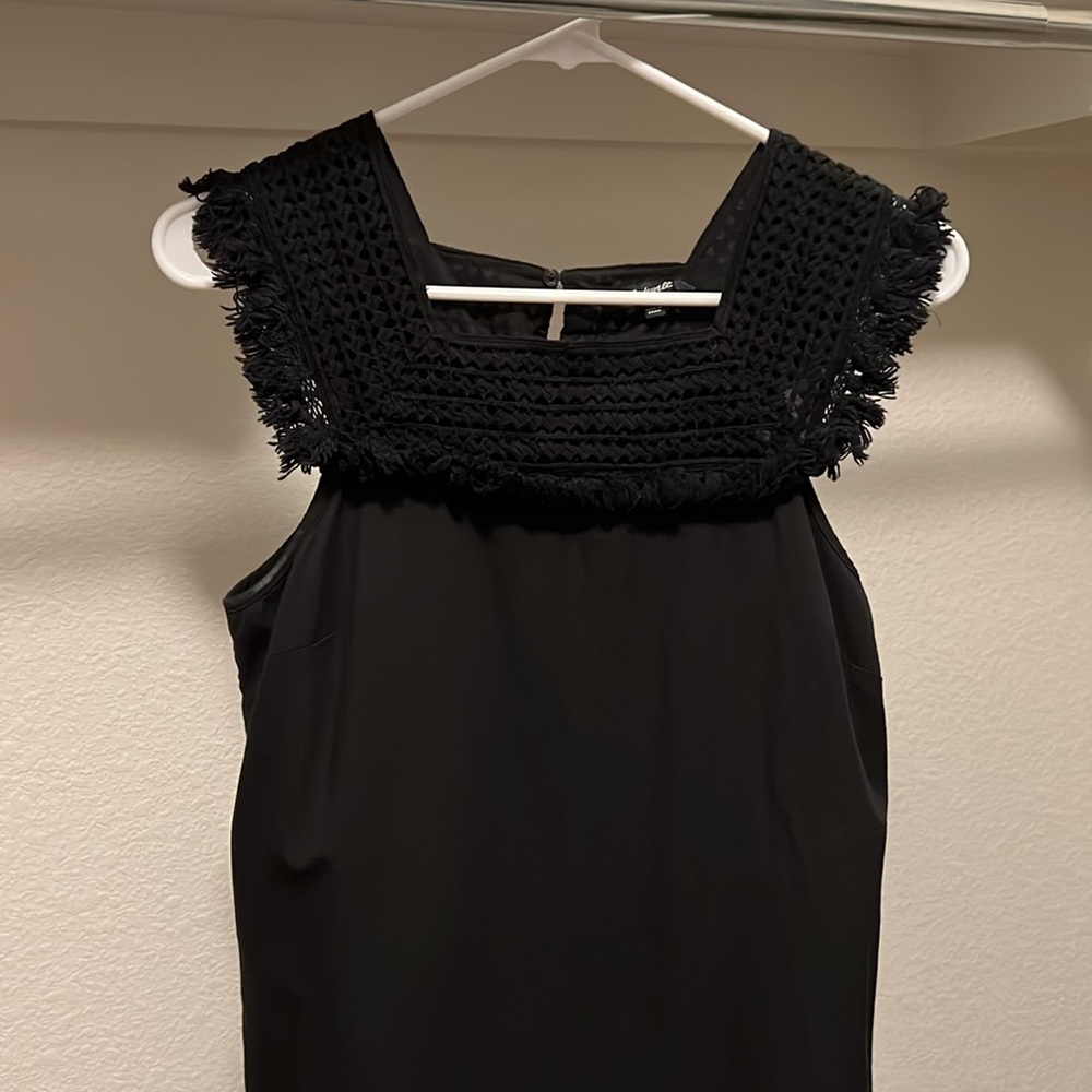 Madewell Women’s black fringe dress 0